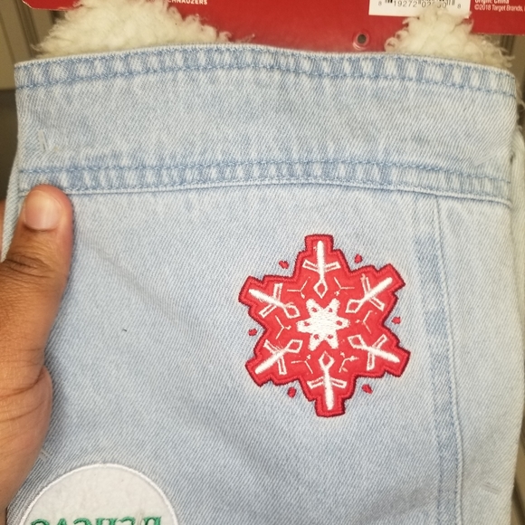 New Wondershop Pet Denim Dog Jacket with Sherpa Collar Size Medium - Picture 5 of 6